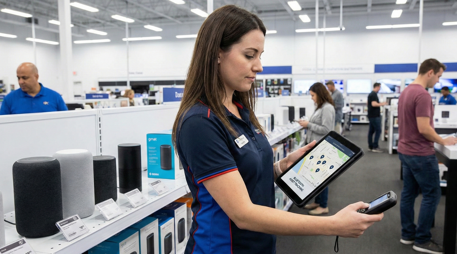 bluetooth inventory tracking in the store by the employee
