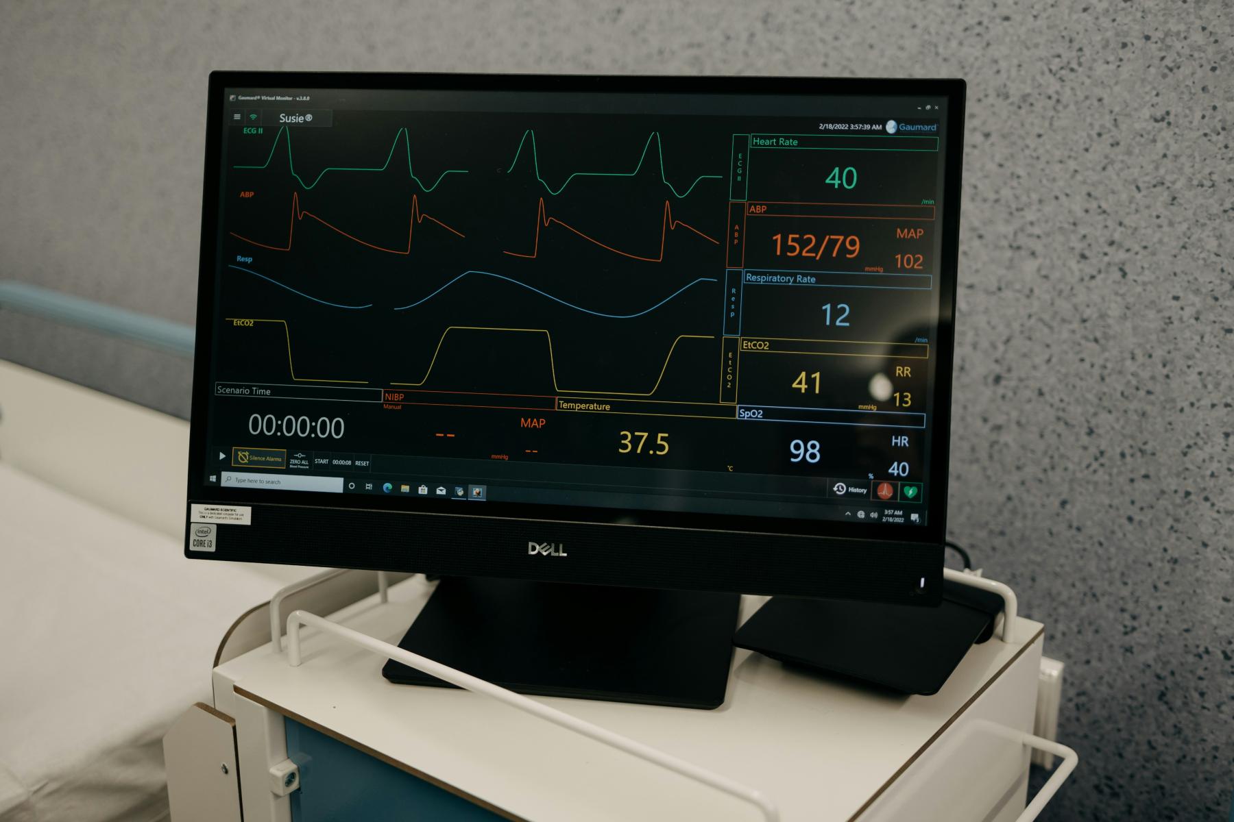 monitor in a medical clinic that shows some health indicators monitor in a medical clinic that shows health indicators